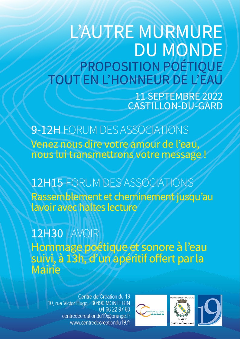 Invitation poétique et sonore le 11 Septembre à Castillon du Gard