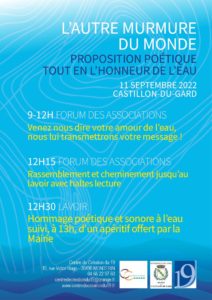 Lire la suite à propos de l’article Invitation poétique et sonore le 11 Septembre à Castillon du Gard