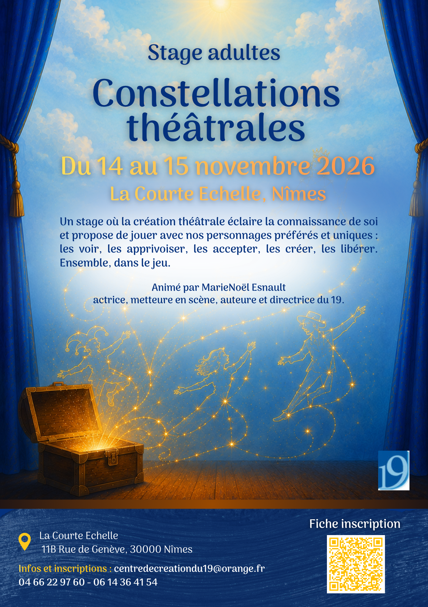 Stage adultes – Constellations théâtrales – Du 14 au 15 novembre 2026